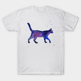Galaxy Cat Silhouette T-Shirt